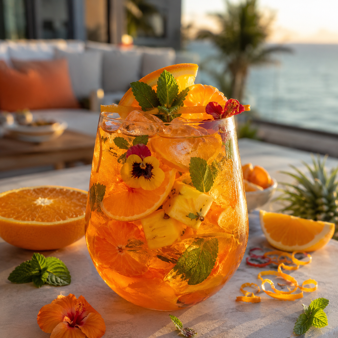 Mango-Passionsfrucht-Eistee